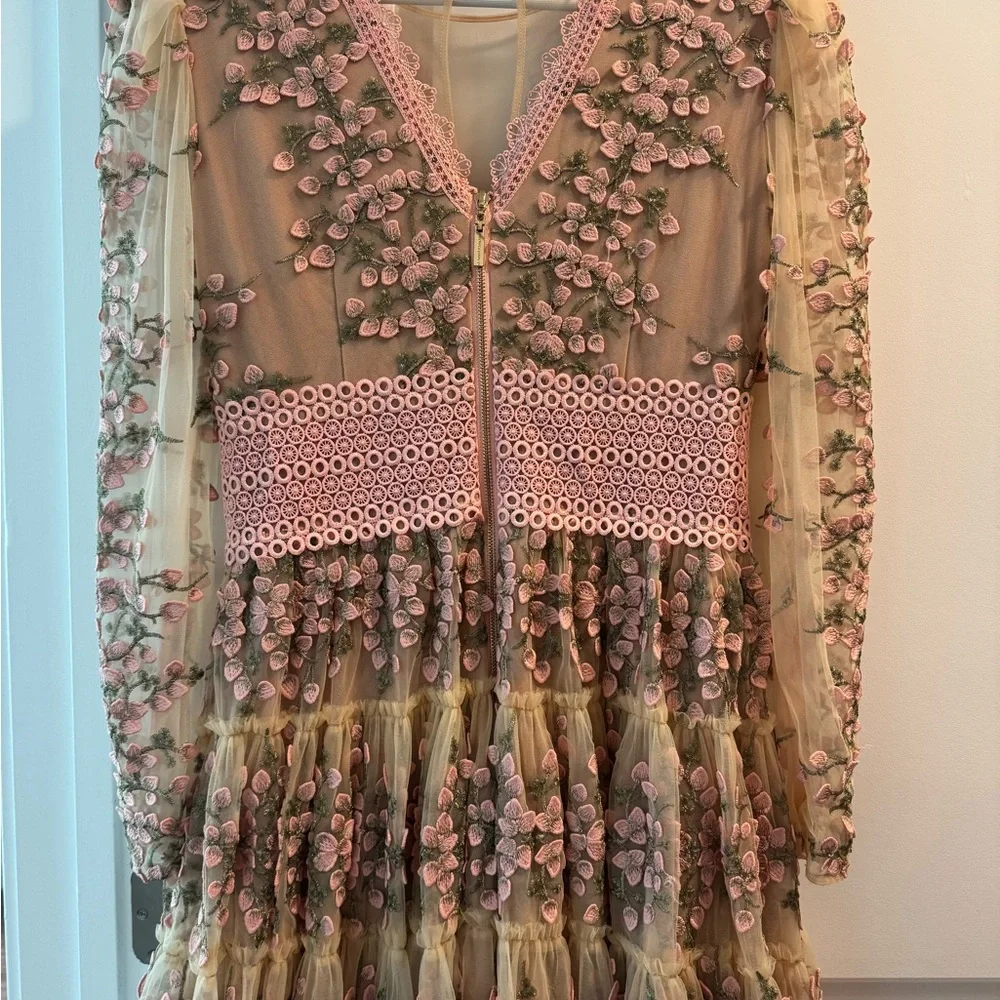 Bronx and Banco Pink Floral Mini Dress - Picture 3 of 3